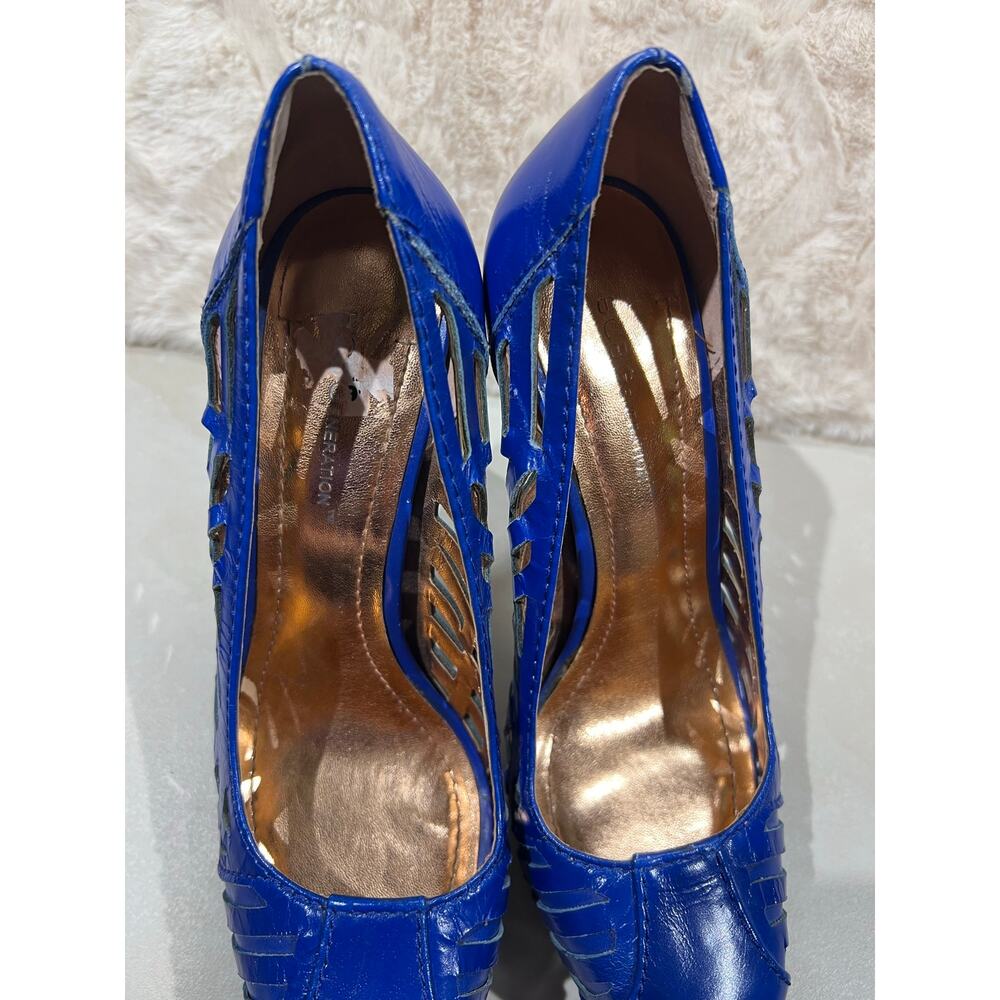 BCBGeneration Womens 7 Blue Cutout Platform Pumps Stiletto Heels Party EUC - Picture 8 of 10